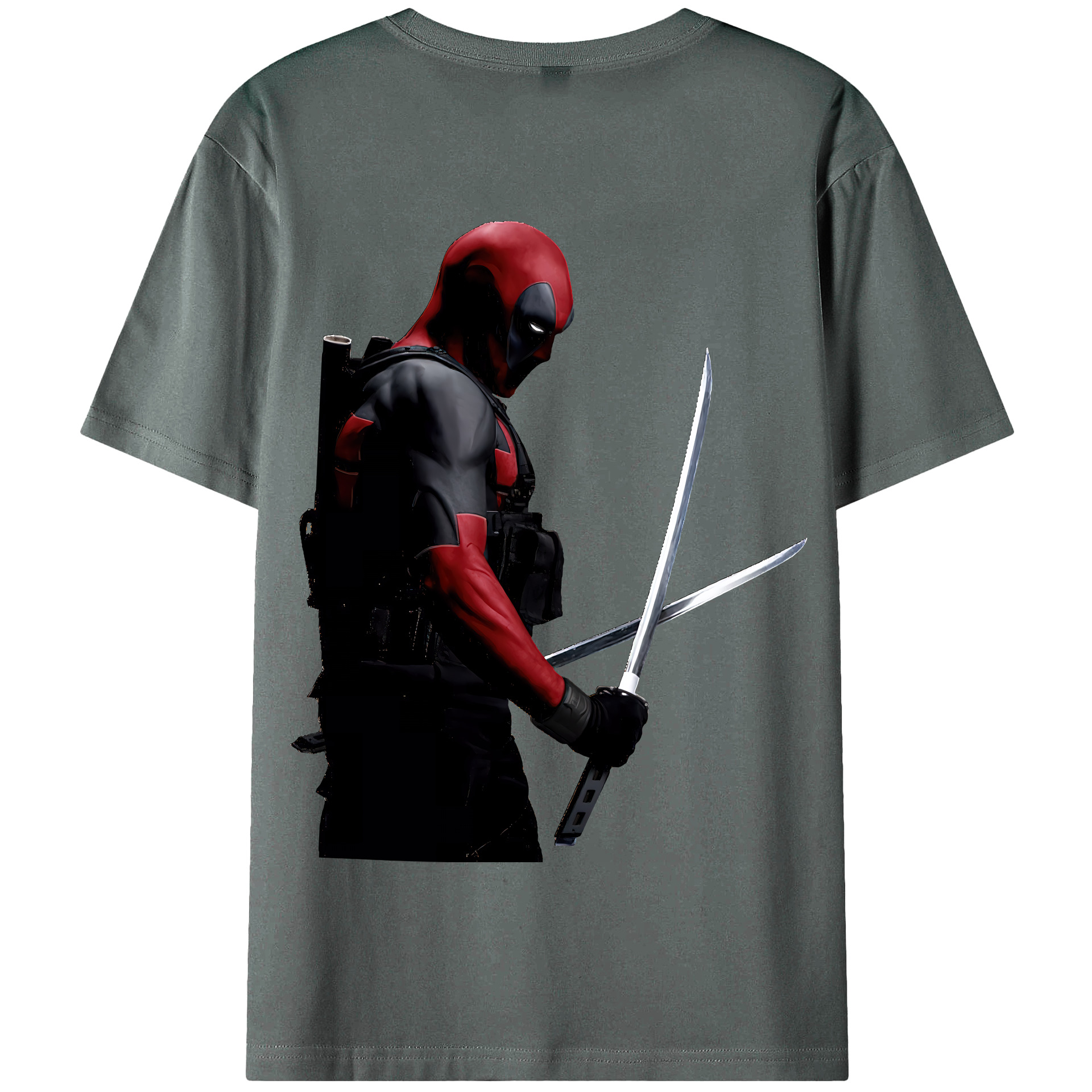 （画像用） Deadpool デッドプール 綿100％半袖Tシャツ（背面プリント）